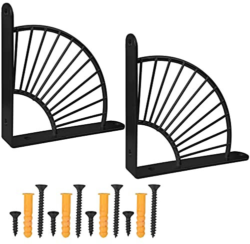 Chstarina Regalwinkel Schwerlast Fächerförmig,Regalträger Schwerlastwinkel Schwerlastkonsole Regalhalterung Regalhalter Winkel Regal Wand Regal Halterungen für die Wandmontage,Wandregal (Schwarz)