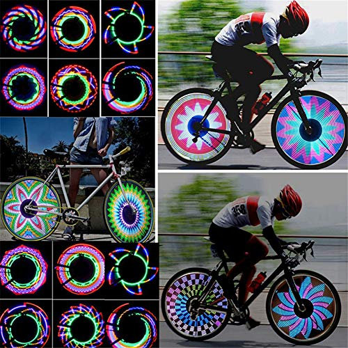 Luci a raggi LED per bicicletta Impermeabile 32 LED RGB Spoke Light con 32 Cambiamenti Modelli Lampada Filo Accessorio per Mountain