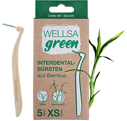 wellsamed wellsagreen 5er Pack Bambus Interdentalbürsten L-Shape (XS)
