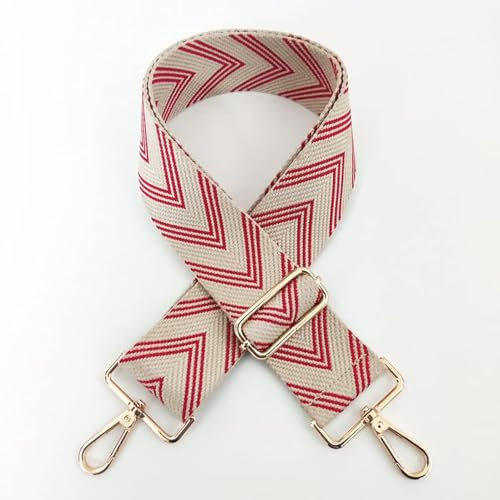 Verstellbar Schulterriemen für Taschen Taschengurt 75-130cm mit Karabiner Mehrfarbiger Tragegurt Taschenhenkel Schultergurt 5cm Breit Umhängegurt für Taschen Handtaschen für Damen Herren,Rot