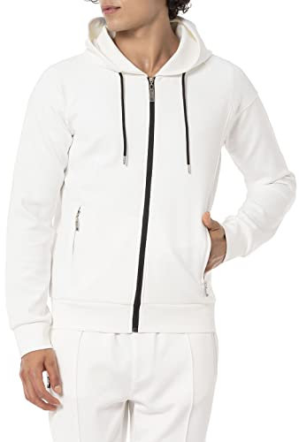 Red Bridge - Felpa da uomo con cappuccio e cerniera, natur, S