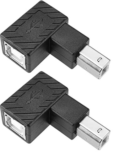 Create idea 2PCS USB 2.0 Type-B Printer Adapter 90 Degree Type-B Male to Female Converter 480 Mbps Data Transfer Speed for Printer Scanner (Up Angle & Down Angle)