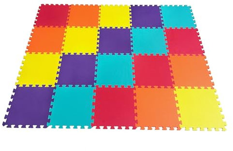 20 Pieces Foam Floor Square Tiles, Interlocking Foam Play Mat Baby, Kids Puzzle Floor Mats, Puzzle Play Mat, Exercise Gym Workout Mats – Multicolour