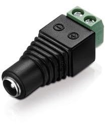 conecto, Hohlstecker-Adapter, 5.5 x 2.1mm Hohlbuchse auf zweipoligen Terminalblock, schwarz