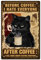 CREATCABIN - Cartel de Lata de Café con Diseño Gato, Estilo Vintage, Antes del Café, Odio A Todos Después del, Me Siento Bien por Odiar A Todos, Cartel Metal Retro para el Hogar, Cocina, Ba