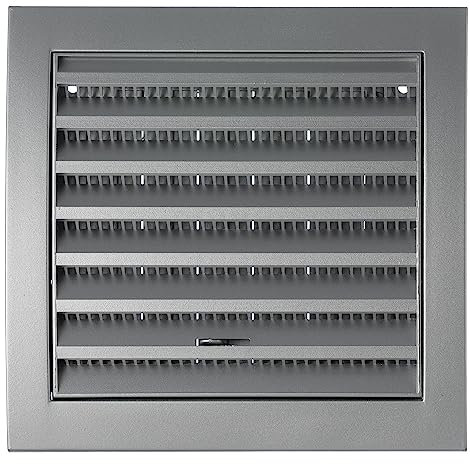 Steinberg14 Silver Plastic 100mm Adjustable Air Vent Cover with Insect Mesh - 4 inch Air Vents for Interior Walls and Ceilings - Outdoor Vent Cover - Extractor Fan Vent Cover - Ventilation grilles