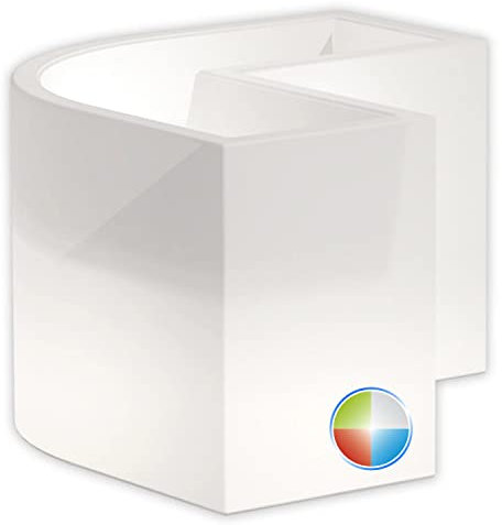 Vaso Luminoso Fioriera in Resina Rettangolare H 50 CM LED Multicolor Batteria Solare MOD. Flowerpot Angolare LED