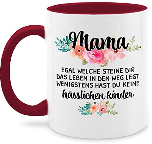 Tasse Tassen 325ml - Mama keine hässlichen Kinder Muttertagsgeschenk Mama Sprüche Lustig - 325 ml - Bordeauxrot - mit spruch muttertagstasse mum kaffeetasse sprüchen moms cup mütter häferl