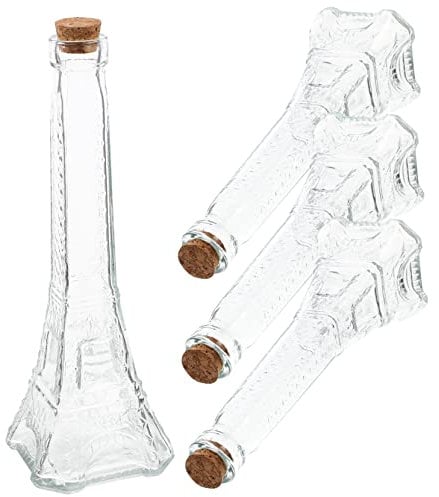 Zerodeko Wedding Decor 4pcs DIY sand painting bottle apothecary bottles spell jars clear bottles with cork decorative wishing bottle clear wishing bottle Glass mini bottle