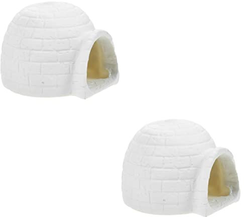 Toyvian 2 Stück Simulation Eishaus Modell Kinder Spielzeug, Harz Miniatur Eishaus Figuren Für Heimdekoration, 9.4 X 8.7 X 14 Cm
