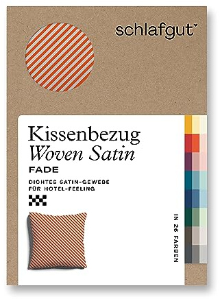 schlafgut Woven Fade Satin Kissenbezug 80x80 cm Yellow Fade gestreift in Premium Hotelqualität, Kopfkissenbezug einzeln mit 100% weicher Baumwolle
