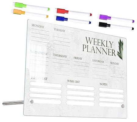 Ciieeo 1 Satz Acryl-schreibtafel Acryl-notiztafel Trockenlöschtafel Aus Acryl Für Den Kühlschrank Kalender Nachrichtenschreibtafel Desktop-memoboard Multifunktion Acrylplatte Büro