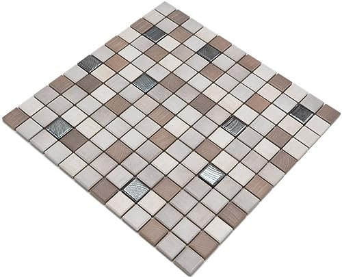 Jasba Mosaico ceramica gres mix legno metallizzato opaco effetto legno cucina bagno doccia 1 tappetino mosaico