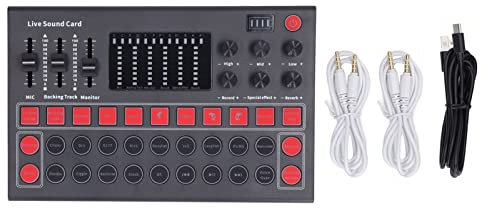 Voice Changer Sound Board Audio Interface Board Live Sound Card Dual Channel Audio Conditioner Mixer BT Audio Mixer for Studio Recording