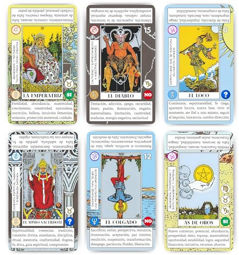 ARCANIA - Tarot para Principiantes, con Definiciones fáciles, Palabras Clave, Zodiaco, Chakras, Numerología, Sí o no y Simbología de Fondos