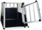 Defacto Hundetransportbox Alu Hundebox Reisebox Autobox Gittertür abschließbar Aluminium Transportbox für Hunde Tiertransportbox (Silber, (M) 59X69X50 cm)