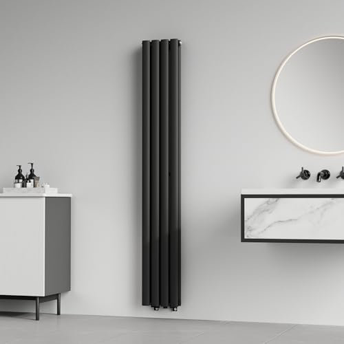 [neu.haus] Radiateur à Panneaux Double Radiateur Design Radiateur Plat Chauffage Central pour Salon Chambre Salle de Bain 812 W Acier 160 x 24 cm Noir