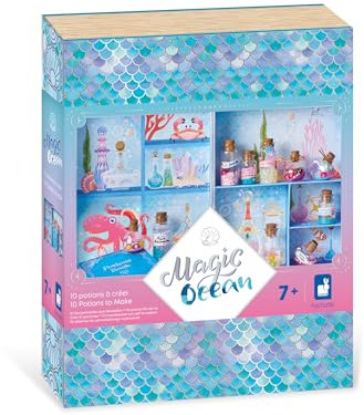 Janod - Magic Ocean - Meine Zaubertränke Basteln für Kinder - Kreativset - Zaubertrank für Kinder zum Selbermachen - Welt der Meerjungfrauen - Kinderspiel ab 3 Jahre - J09143