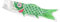 Drapeau japonais en forme de carpe koï avec manche à air, cerf-volant koi, drapeau traditionnel à suspendre et bannière, pour décorations extérieures (vert)