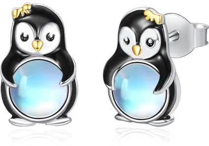 Ohrringe aus 925er Sterlingsilber hypoallergen Pinguin Ohrstecker für Frauen Teenager Mädchen süßer Tierschmuck Geschenke