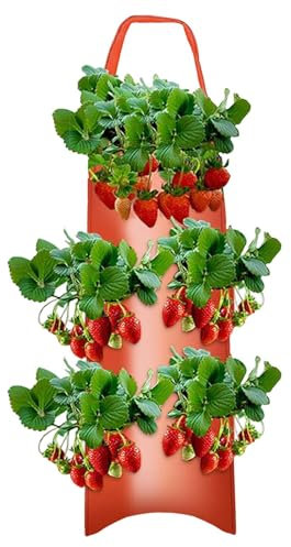 Fioriera capovolta per pomodori ed erbe aromatiche, fioriera verticale sospesa per fragole, robusti sacchetti per coltivare patate e fragole, robusti sacchetti per fioriere in tessuto