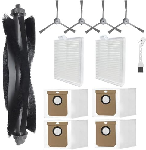 DianSung 12 Stück Ersatzteile für Eufy Clean L60, L60 SES, L50, L50 SES Staubsauger zubehör, 1 Hauptbürste, 4 Staubbeutel, 2 Filter, 4 Seitenbürsten, 1 Reinigungsbürste