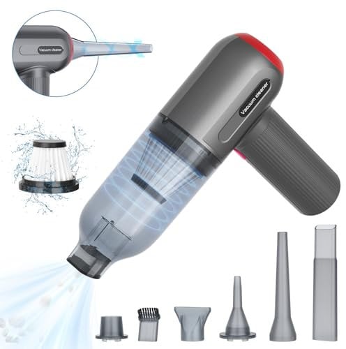 Jivoxia Handstaubsauger, 9000pa Wiederaufladbarer Kabelloser Wiederaufladbarer Autostaubsauger, Leichter Mini Typ-C Staubsauger Mit Gebläsebürste und Gebläsedüse, für Auto, Haus, Büro, Etc