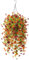 INQCMY Artificial Fake Hanging Flowers Plants with Basket for Outdoor Fall Decoration,Faux Silk Mixed Daisy in Planter UV Resistant Realistic for Porch Home Patio Garden Balcony Yard Autumn Decor
