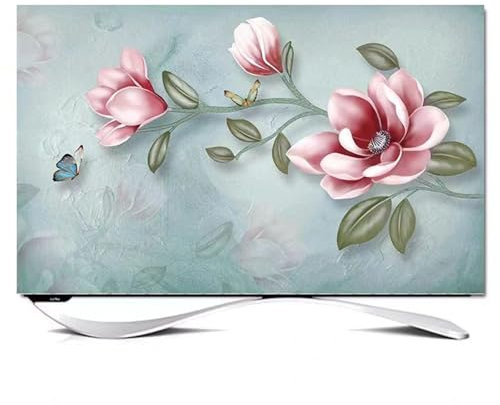 Copertura Per Schermo TV, Copri Tv Da Esterno 32-85 Pollici, TV Tessuto Decor, Copertura Decorativa, Per TV LED LCD Forma Curva Copertura Antipolvere TV Tessuto Decor K,40-43in(102x65cm)