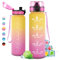 Bouteille d'eau 1L, Étanche et Réutilisable, Gourde Sport 1 Litre avec Marqueur de Temps et Filtre, Gourde, Bouteille pour Adulte, l'école, Cyclisme, Voyage, Camping, Fitness, Yoga, Bureau, Gym