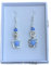 Anhur Pendientes Colgantes Flor Caracola Con Piedras Naturales Ágatas Colores Azul Cielo Verde Lila Morado Verde Naranja Rosa Azulón en Zamak Color Plata Pendientes Largos A Presión (Azul Cielo)