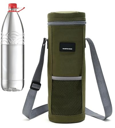 Ziabxhn Bolsa de vino | Bolsa enfriadora de botellas | Bolsa de vino aislada portátil | Bolsa de mano con asa | Portador de vino plegable | Bolsa gruesa de camping para fiestas y viajes, Verde