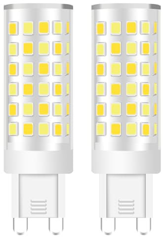 KUNKA G9 LED Lampe 5W (50W Äquivalent) - Ersatz für Halogen Glühbirne - Kleine Energiesparlampe für Kronleuchter - T4 Bi-pin Sockel - 220-240V - 500 Lumen (Kaltweiß 6000K) - 2 Stück