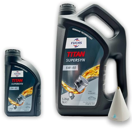 6 L Fuchs Titan Supersyn | 5W-40 | kompatibel mit | MB 229.3 | VW 502 00/505 00 | RN0700/RN0710 | 6 Liter | Motoröl | Motorenöl | PKW ÖL | Motoroel | Motorenoel | mit Trichter