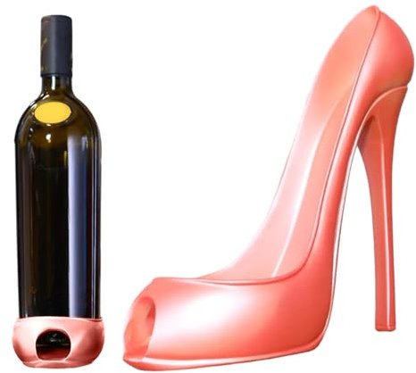 Weinflaschenhalter in High Heel Schuh-Design - Stilvoller Weinflaschenständer | 20 cm hoher Weinflaschenhalter für Hochzeiten, Partys, Wohndekor, Geschenkideen und Präsentkorb-Zubehör Einzelflaschen