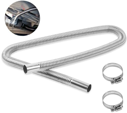 Auspuff Standheizung Abgasrohr Standheizung, Gxhong Auto Edelstahl Abgasrohr, 1M Auto Edelstahl Standheizung Metallschlauch Abgasschlauch Stromerzeuger mit 2 Edelstahlklammern