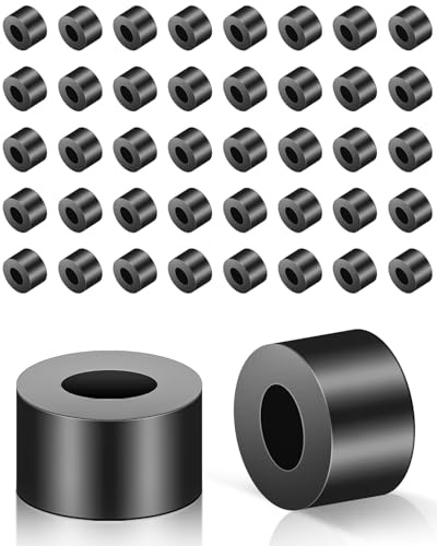 50 pezzi Boccole distanziatrici M6, Jeboler Distanziatori in ABS in plastica di colore nero, Rondelle in nylon per isolamento, Boccole distanziatrici senza filettatura, Distanziali a colonna per viti