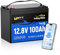 12V 100Ah TMBT LiFePO4 batería de Litio con Bluetooth Inteligente, Grupo 24, Uilt-in 120A BMS, automáticamente Cortes y recuperación, IP67, Ciclo Profundo curricán Motores Marinos Barco