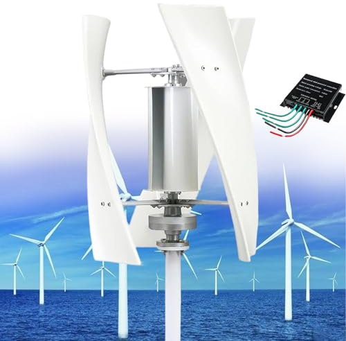 Turbina eolica Verticale a levitazione Magnetica a 3 Pale da 14000 W, regolatore di Carica, per Uso Domestico, Bianco, 220 V