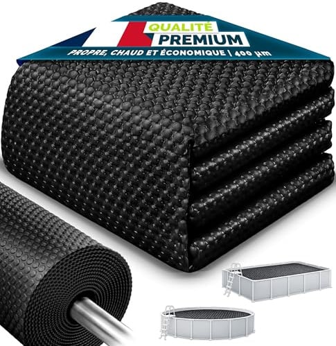 tillvex® Lona Solar para Piscina de 400 µm, Rectangular, 800 x 500 cm, lámina Solar térmica, se Puede Cortar, Cubierta Solar, Cubierta Solar para Piscina para Calentar el Agua