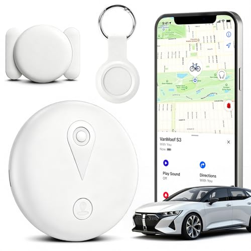 Mini GPS Tracker Magnetisch – Fahrzeugortung ohne monatliche Gebühr, Echtzeit-GPS-Tracker mit Smartphone-App für Android & iOS, GPS Auto Tracker, für Autos, Fahrräder, Gepäck, Haustiere,Weiß