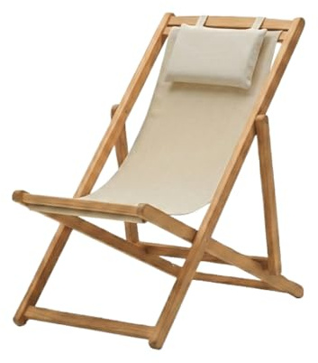 Linxor – Tumbona Plegable de Madera, Hamaca de jardín y Playa, chilena reclinable 4 Posiciones – Lona de algodón 380 gsm