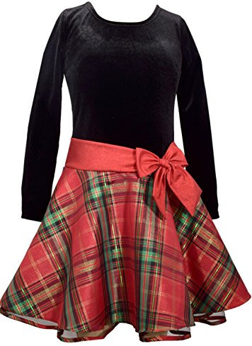 Bonnie Jean Girls' Big Hipster Dresses, red/Green Plaid, 8