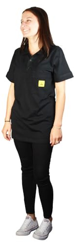 Wetec ESD-Polo-Shirt Light, mit schwarzem Kragen, Größe L, schwarz (Unisex)