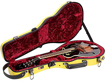 Crossrock CRF1000MAFYL Fiberglass Mandolin Case, Fit for Both F Style & A Style,Yellow