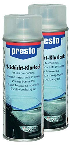 Presto 2X 2-Schicht KLARLACK ÜBERZUGSLACK WITTERUNGSBESTÄNDIG HOCHGLANZ400 ml
