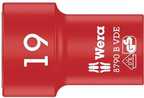Wera 05004963001 8790 B VDE Zyklop-Steckschlüsseleinsatz, isoliert, mit 3/8 Zoll-Antrieb, 19.0 x 46.0 mm, 19