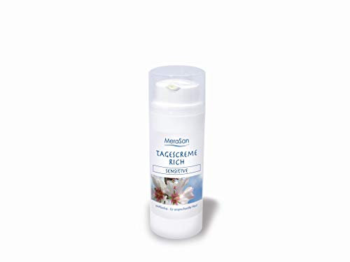 MeraSan Tagescreme rich SENSITIVE 50ml - vegane Naturkosmetik mit Macadamianussöl und Rügener Heilkreide