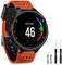 GVangel Bracelet de rechange en silicone souple compatible avec montre connectée Garmin Forerunner 220/230/235/620/630/735XT/235 Lite Unisexe, Orange/noir