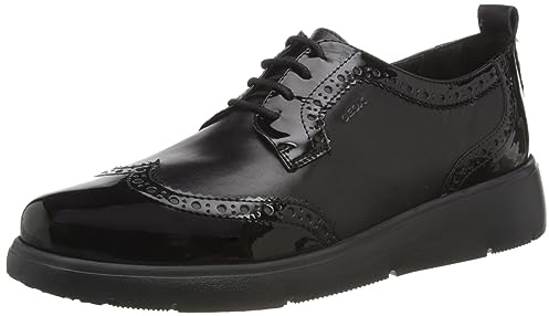 Geox D Arlara I, Oxford Flat Mujer, Black, 39.5 EU